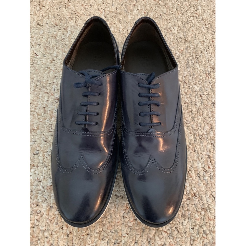 HOGAN Men’s Blue Leather Lace Up Derby Shoes